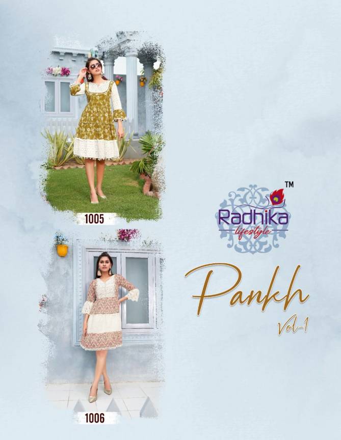 PANKH 1 New Stylish Designer Fancy Party Wear Short Kurti Collection